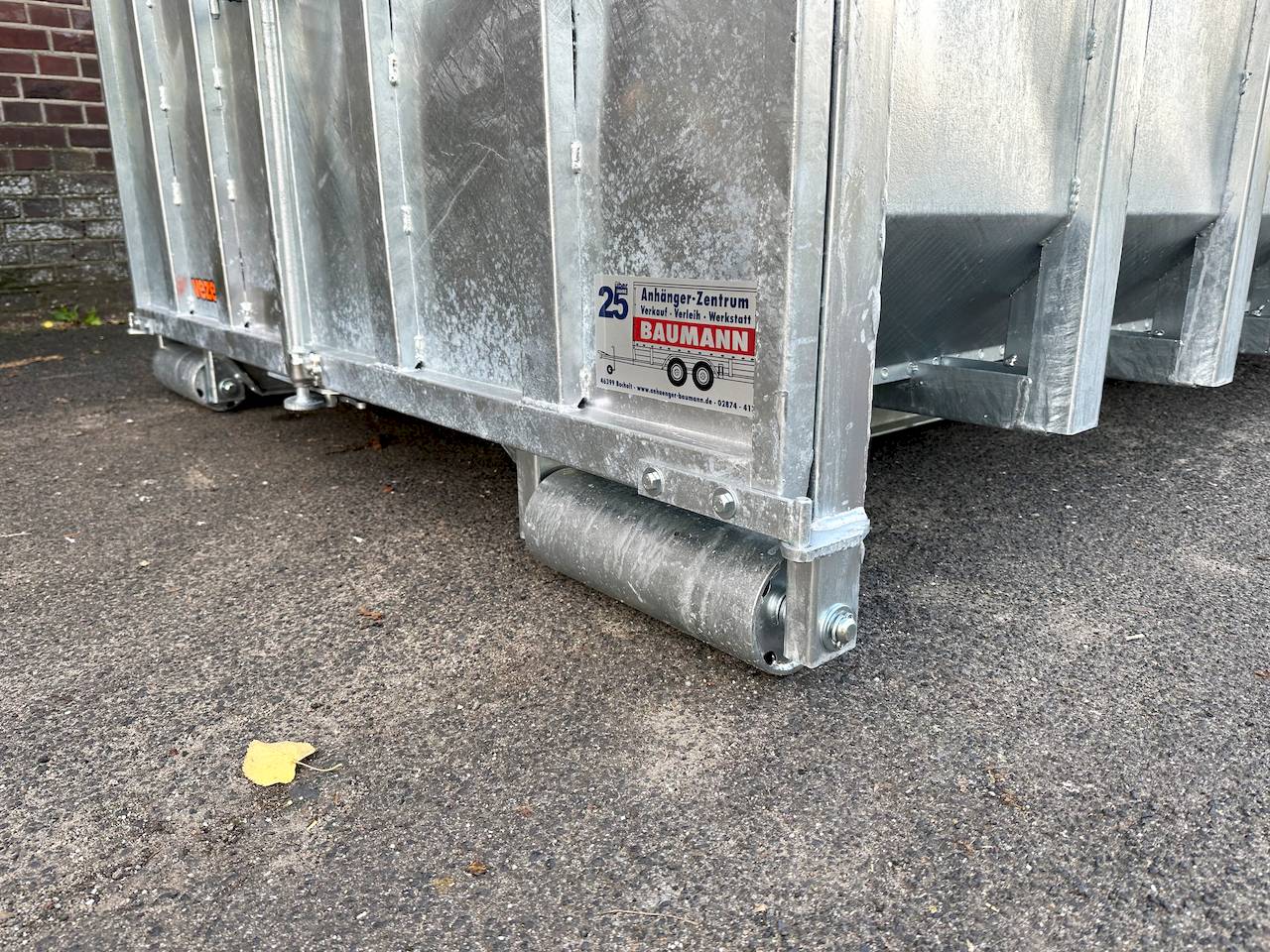 VEZEKO Abrollmulde 105cm Stahlblech feuerverzinkt